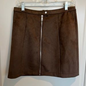 Mango brown suede skirt